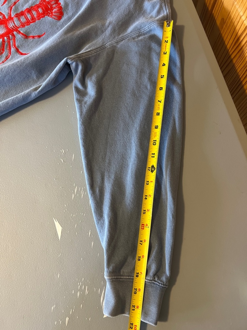 Comfort Colors Distressed Blue Sweatshirt with Red Lobster Print Oversized Fit - Picture 14 of 16